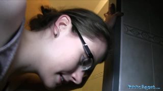Hot Glasses Babe Fucks In Public Bathroom (E307) [1080P]